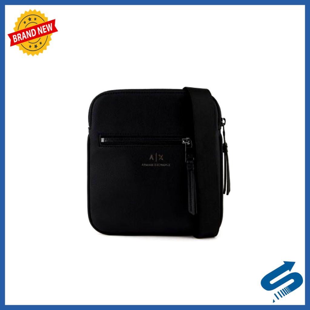 Men's Eco-Leather Crossbody Bag, Zipper Closure, Casual Style